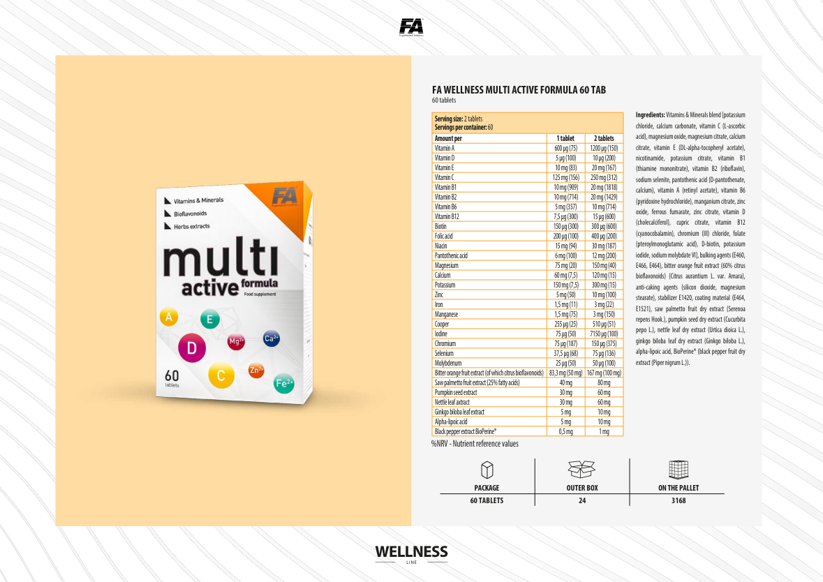 FA WELLNESS MULTI ACTIVE FORMULA 60 TAB